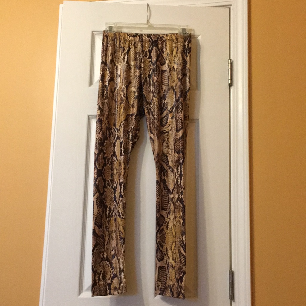 Pleather Python Leggings! Stretchy/Form Fitting!